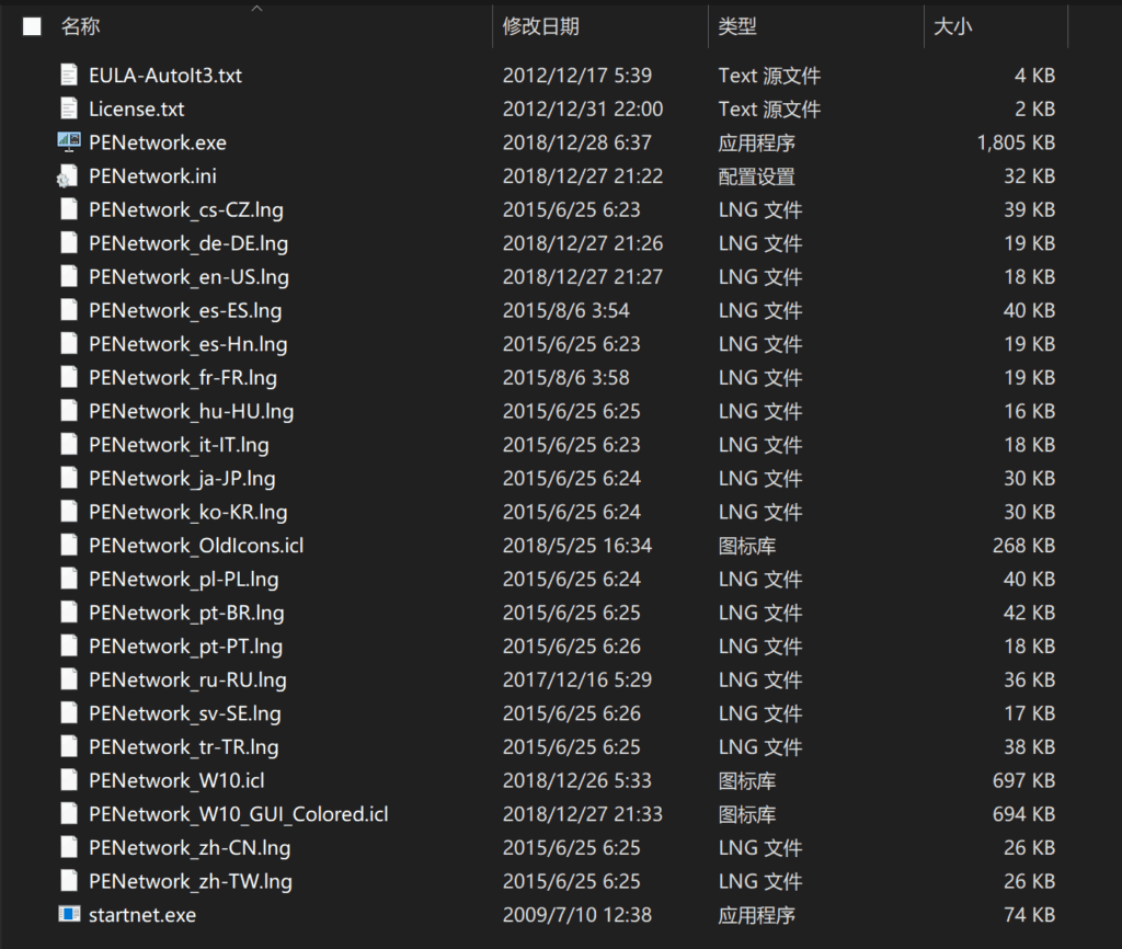 PENetwork 主程序。