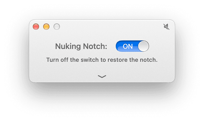 Say No to Notch 软件主界面。