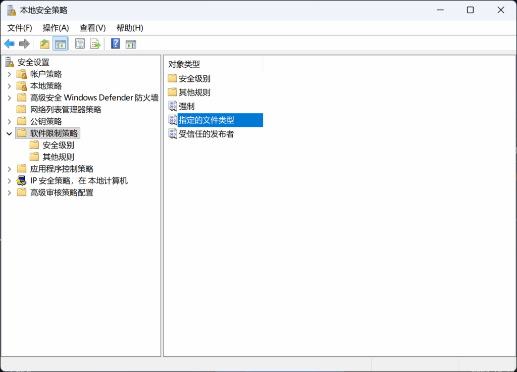 配置指定的文件类型。